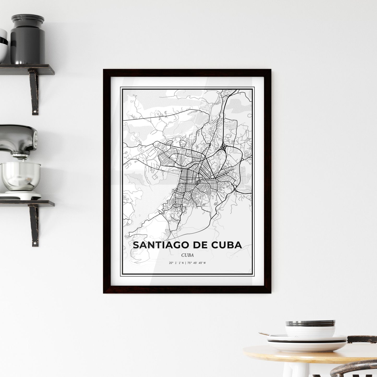 Santiago de Cuba Cuba - Minimal City Map