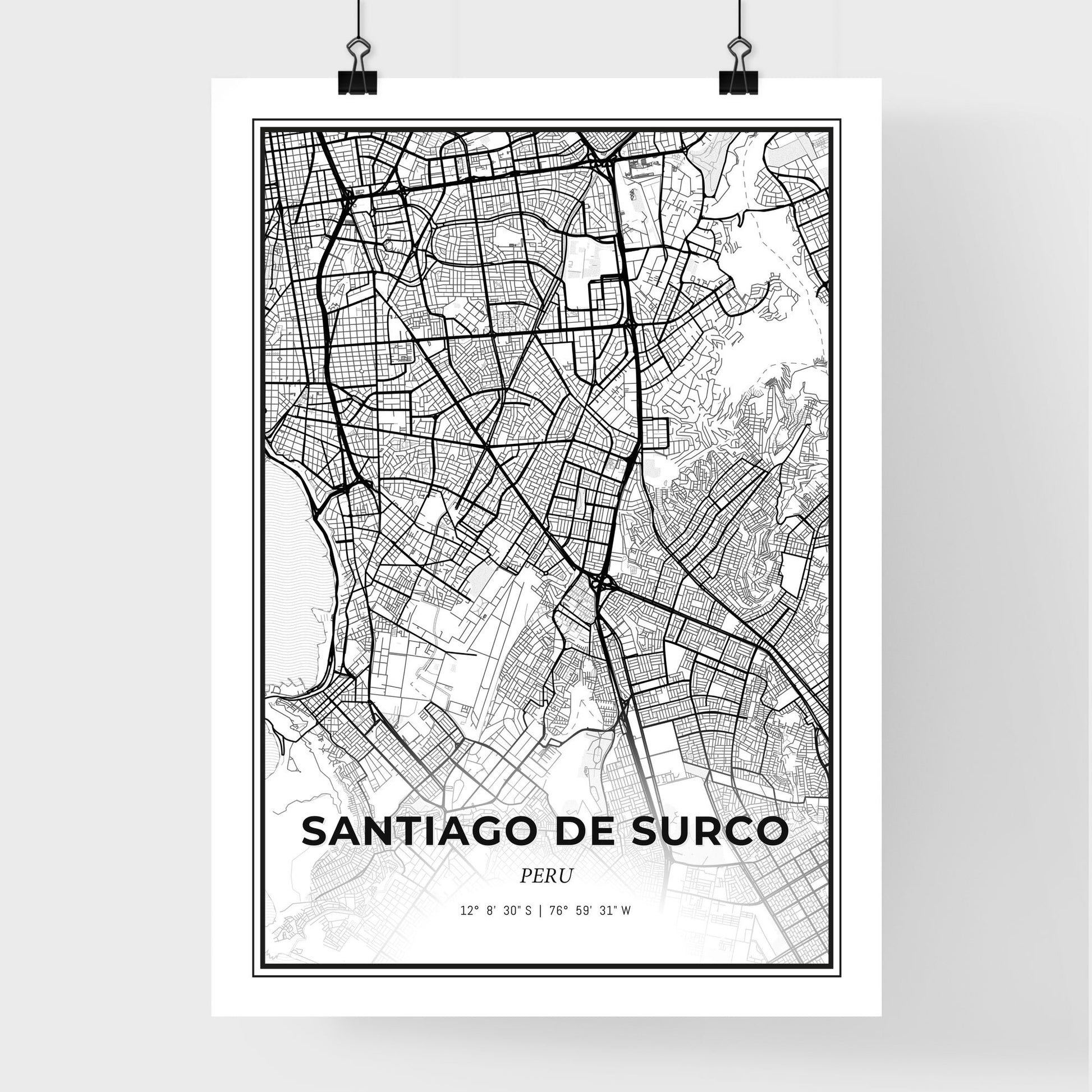 Santiago de Surco Peru - Premium City Map Poster