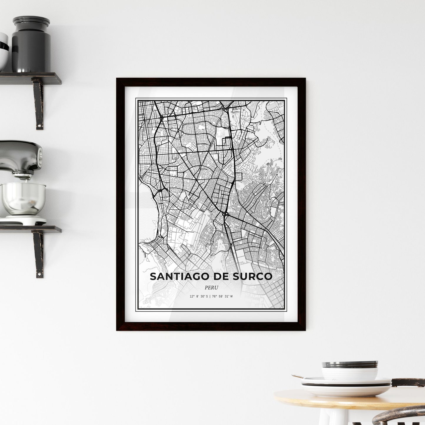 Santiago de Surco Peru - Minimal City Map