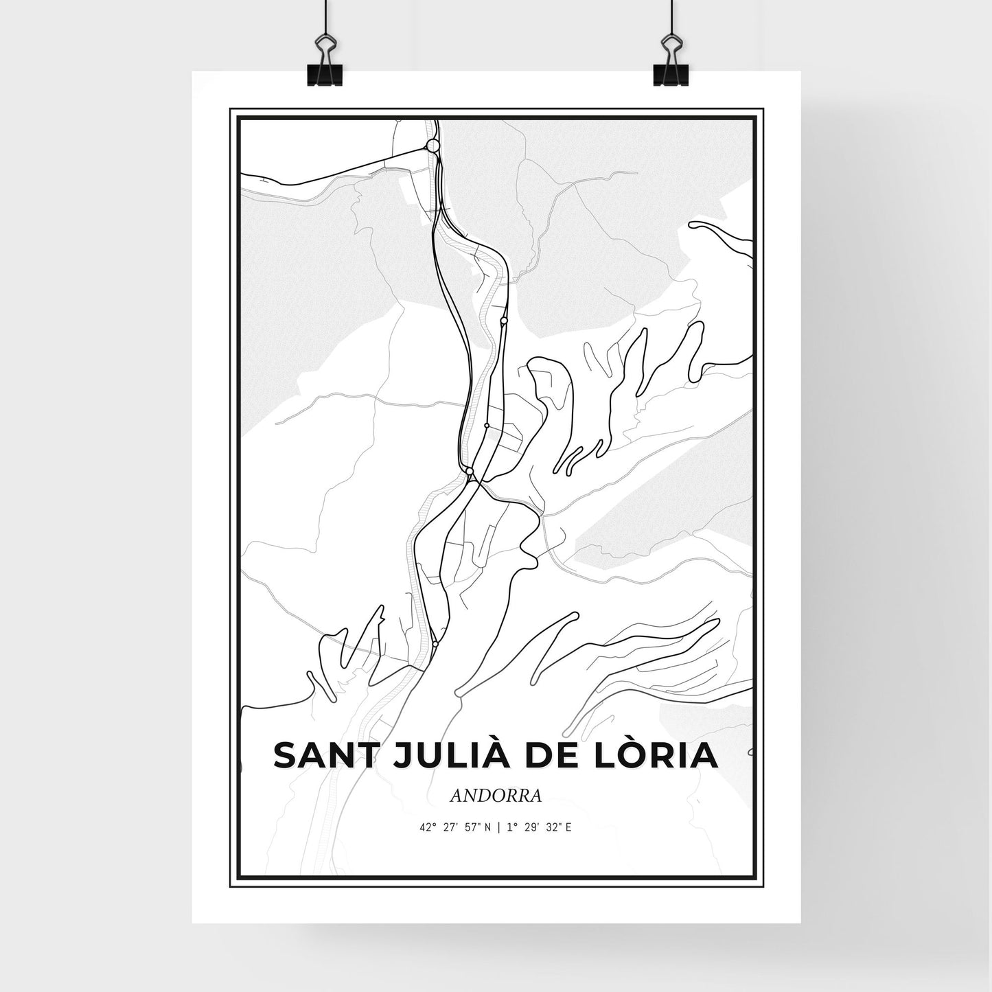 Sant Julià de Lòria Andorra - Premium City Map Poster