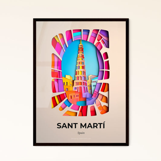 Vivid Sant Martí, Spain - a building with a clock tower