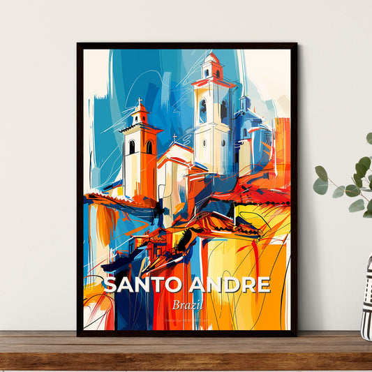 Vibrant Santo Andre, Brazil - A Painting Of A Building With Towers