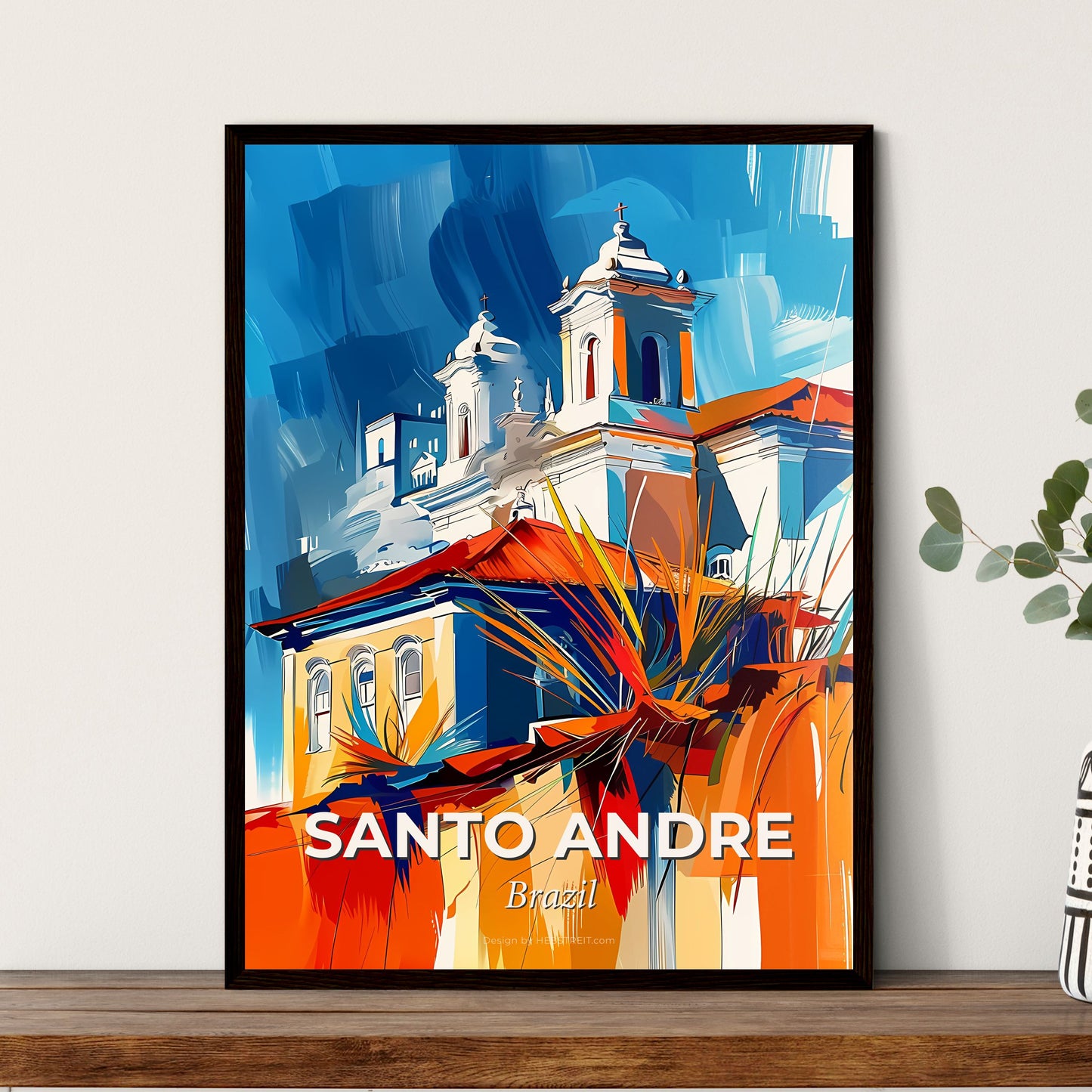 Vibrant Santo Andre, Brazil - A Painting Of A Building