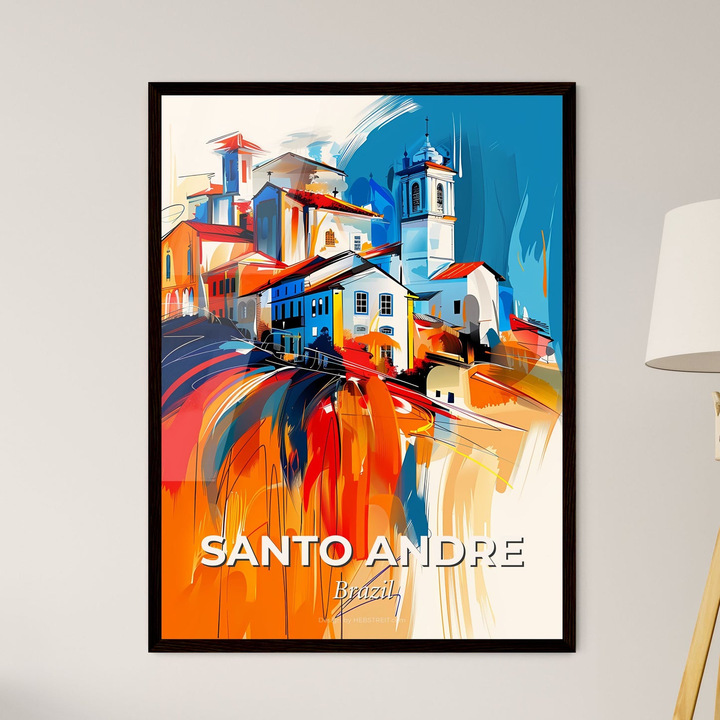 Vibrant Santo Andre, Brazil - A Painting Of A Town