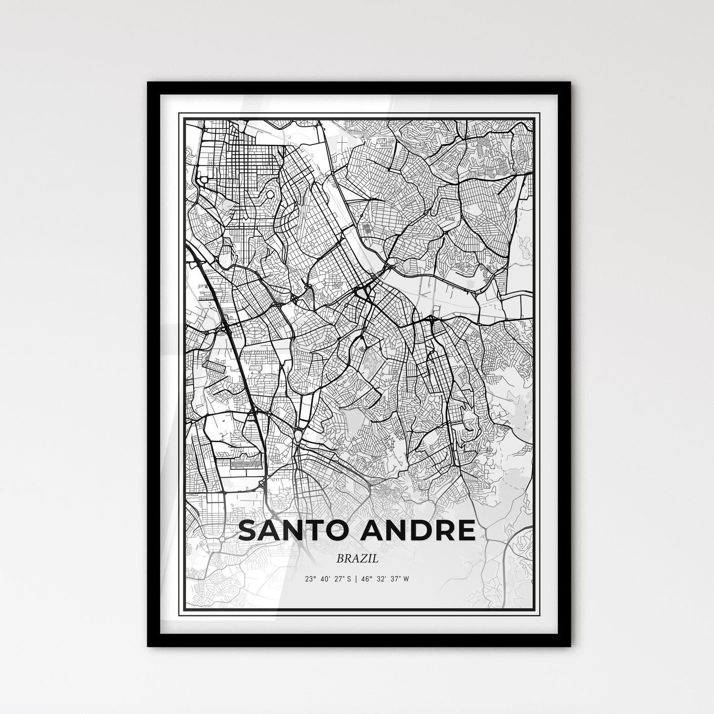 Santo Andre Brazil - Scandinavian Style City Map for Modern Home Decor