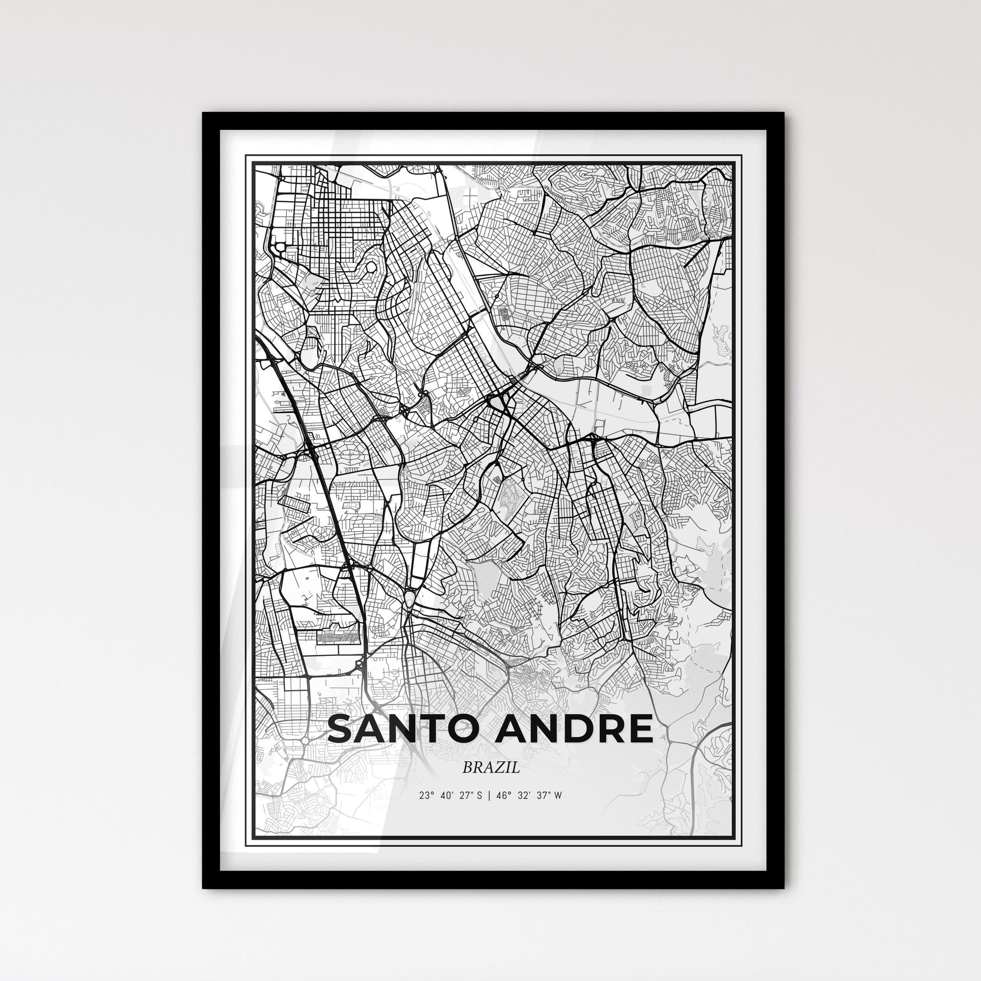 Santo Andre Brazil - Scandinavian Style City Map for Modern Home Decor