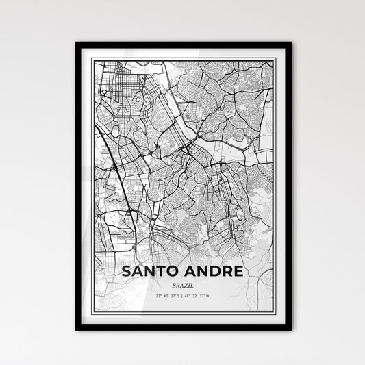 Santo Andre Brazil - Scandinavian Style City Map for Modern Home Decor