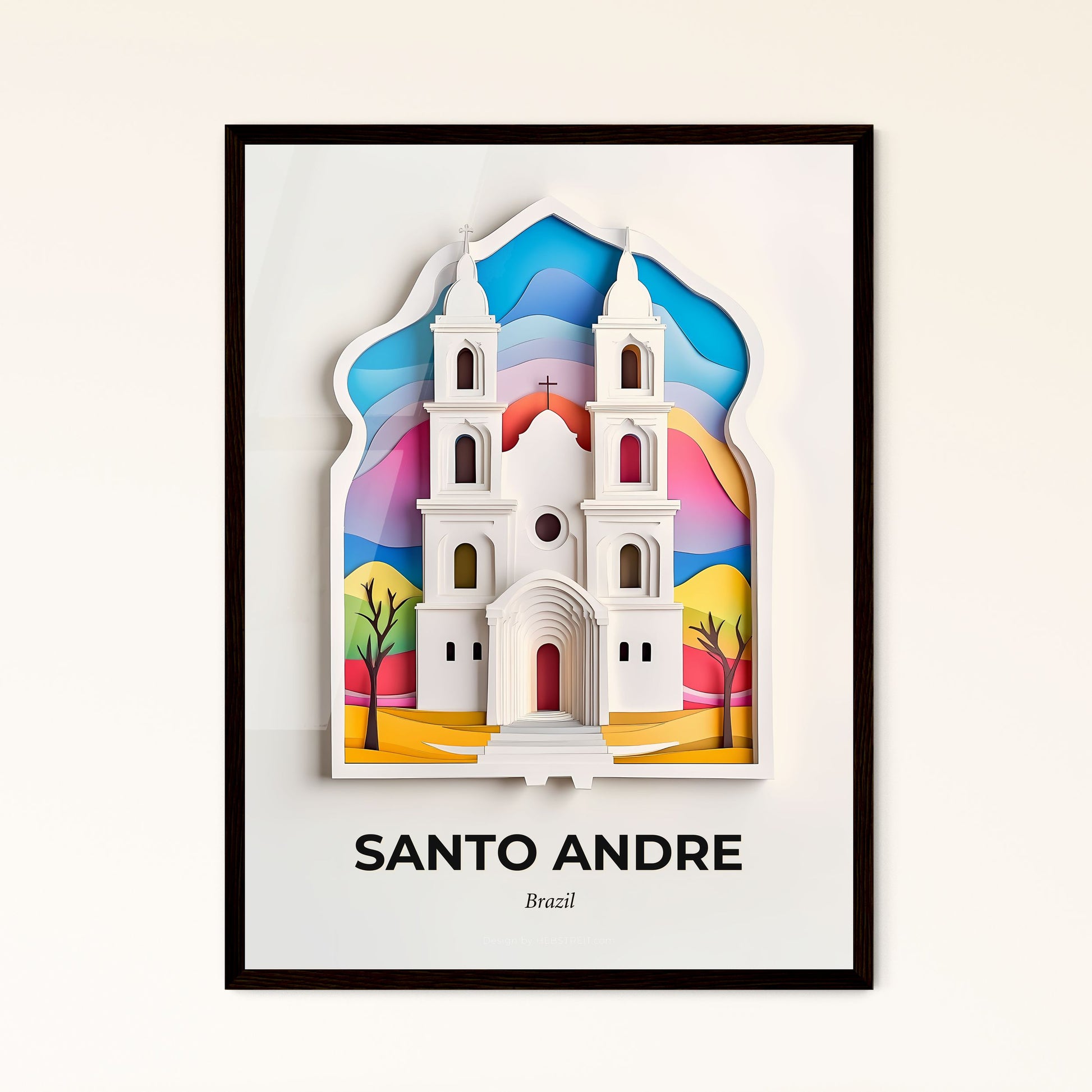 Vivid Santo Andre, Brazil - a paper cut of a church with a tree