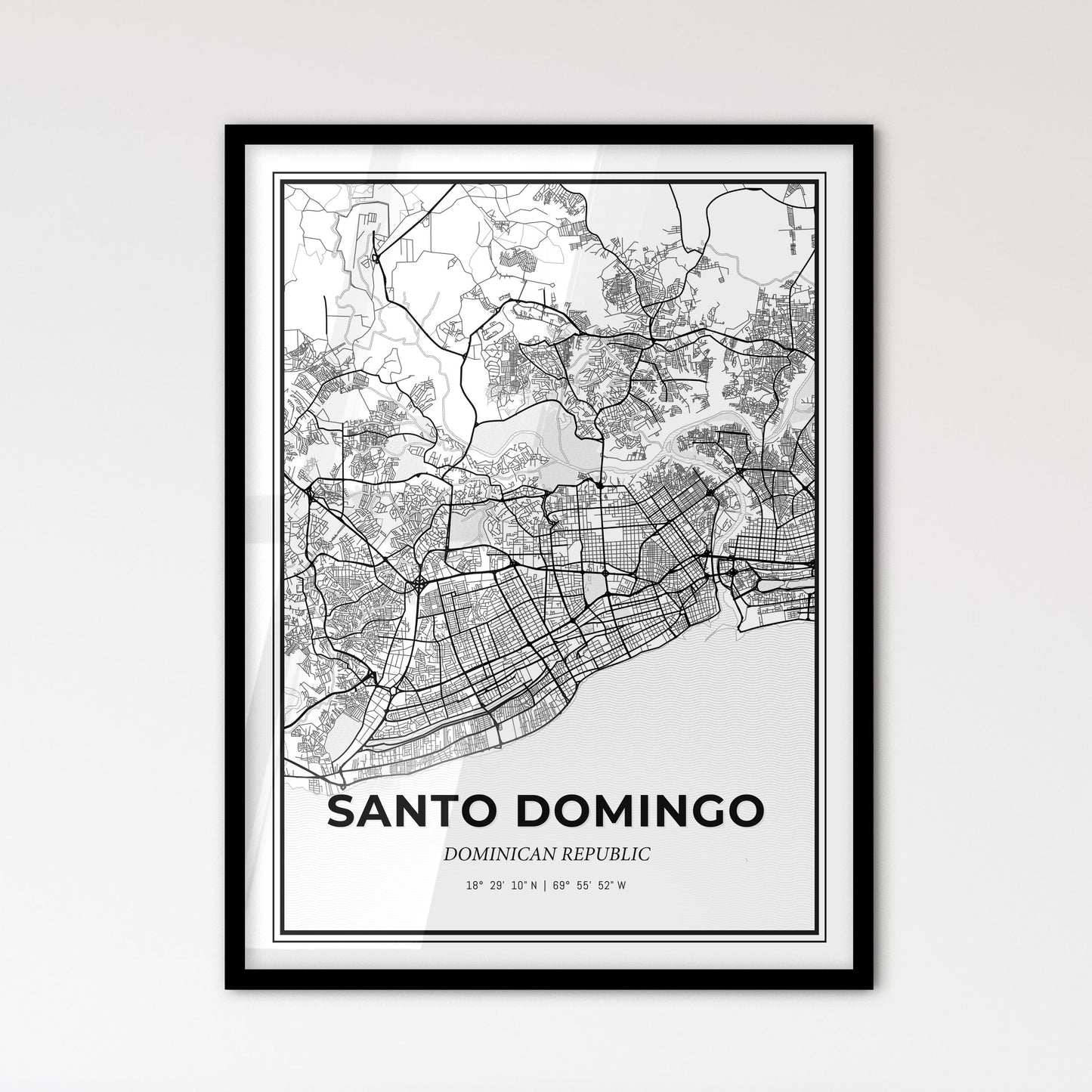 Santo Domingo Dominican Republic - Scandinavian Style City Map for Modern Home Decor