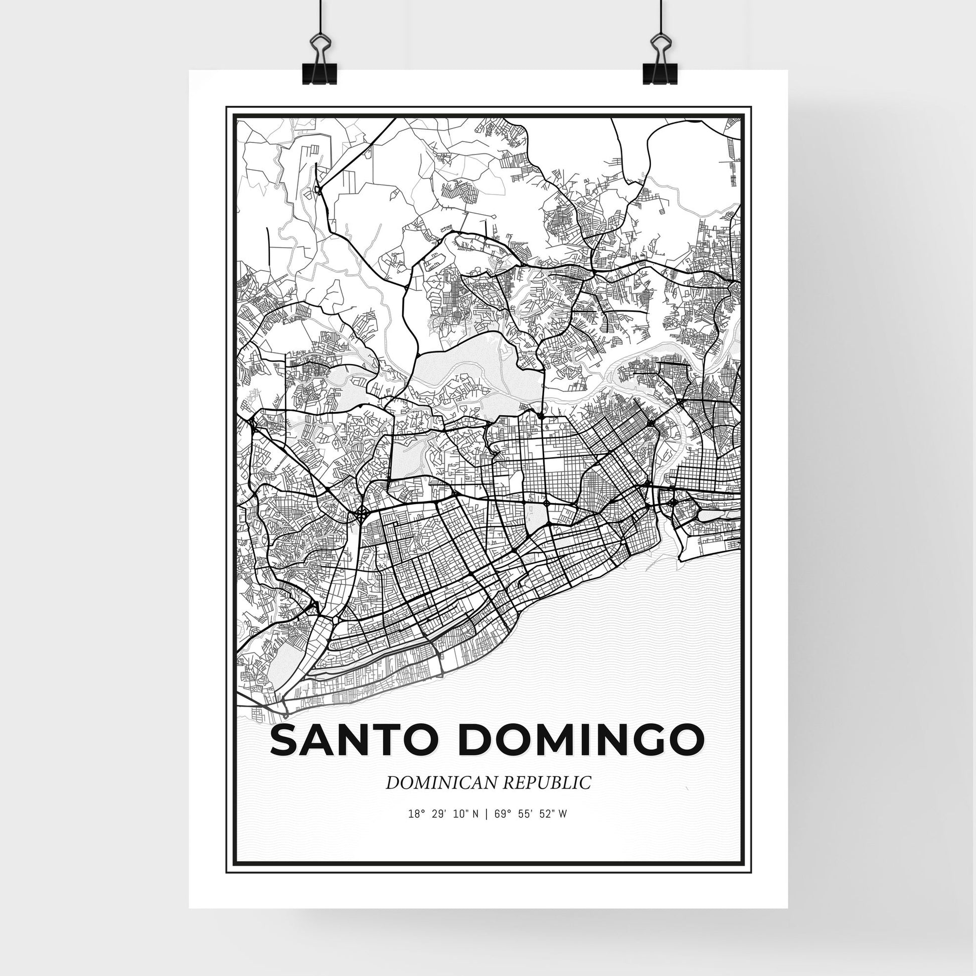 Santo Domingo Dominican Republic - Premium City Map Poster