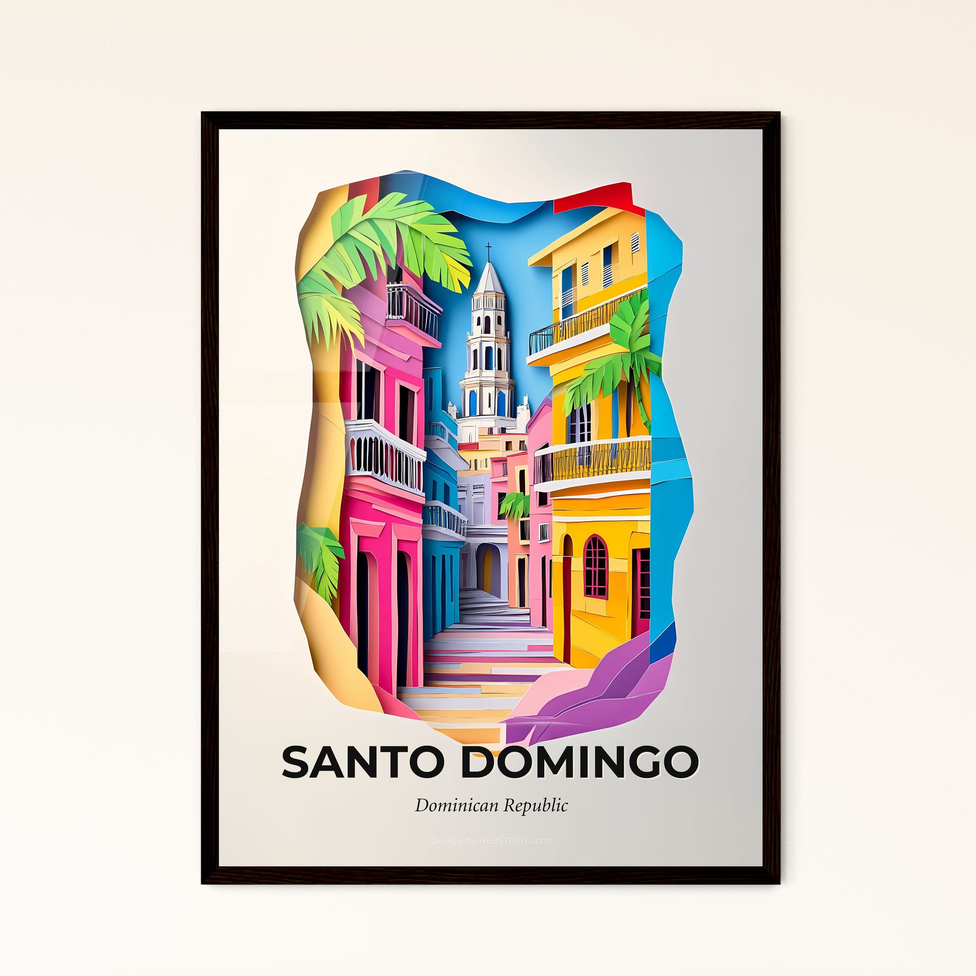 Vivid Santo Domingo, Dominican Republic - a colorful city with a clock tower in the middle