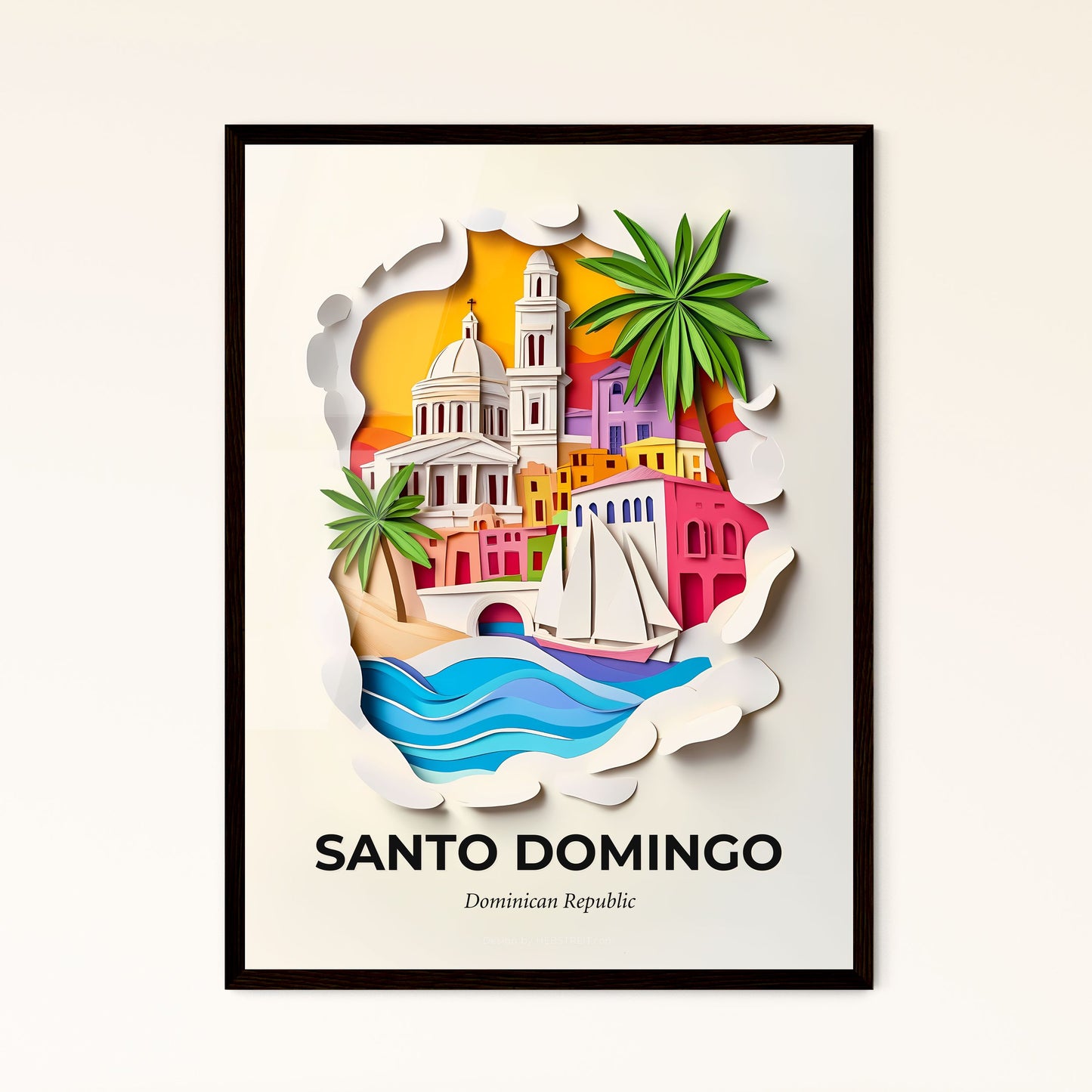 Vivid Santo Domingo, Dominican Republic - a paper cut of a city with a boat