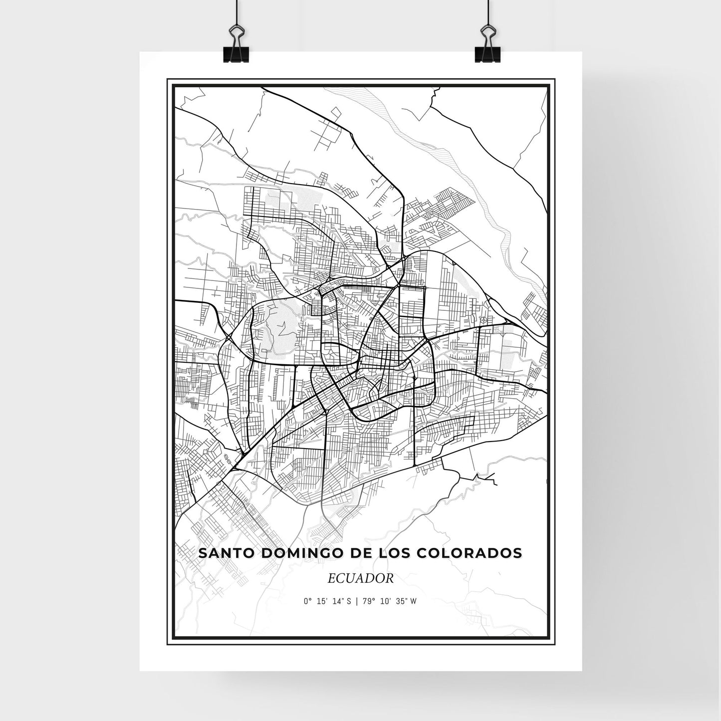 Santo Domingo de los Colorados Ecuador - Premium City Map Poster