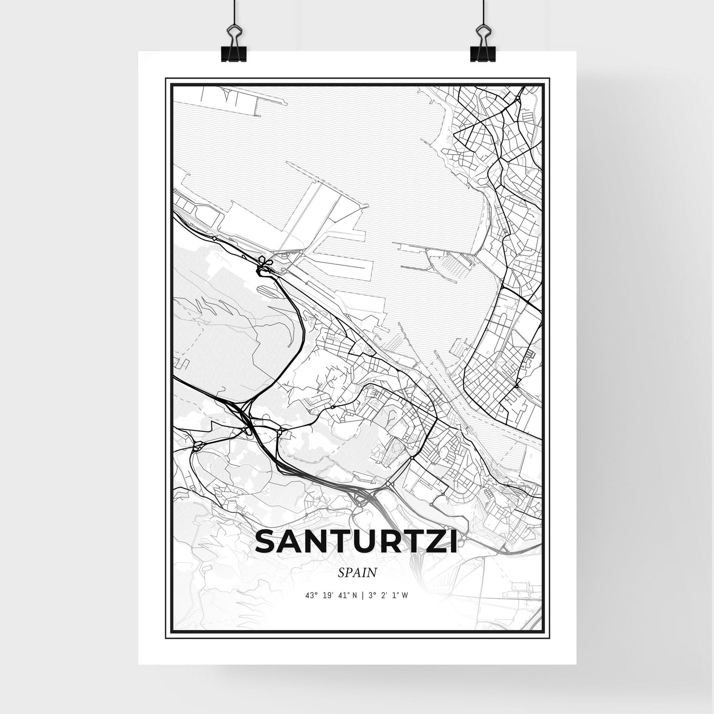 Santurtzi Spain - Premium City Map Poster