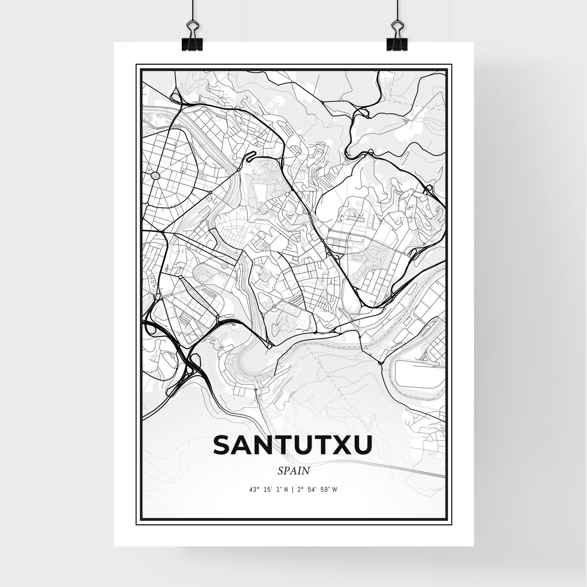 Santutxu Spain - Premium City Map Poster