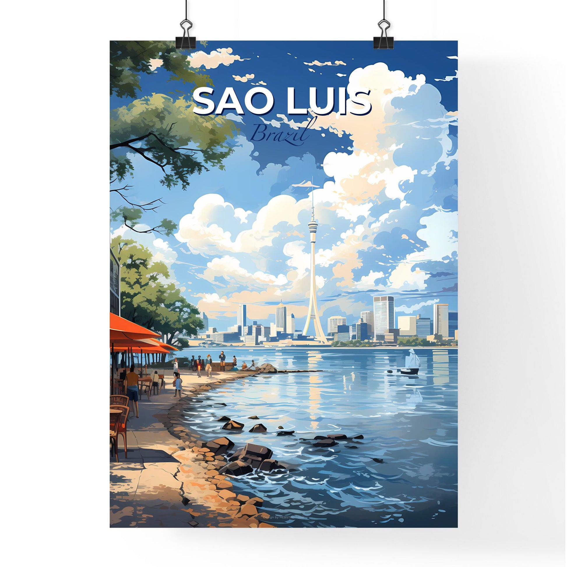 Vibrant Waterfront Cityscape of Sao Luis, Brazil with Colorful Buildings and Notable Tower Default Title