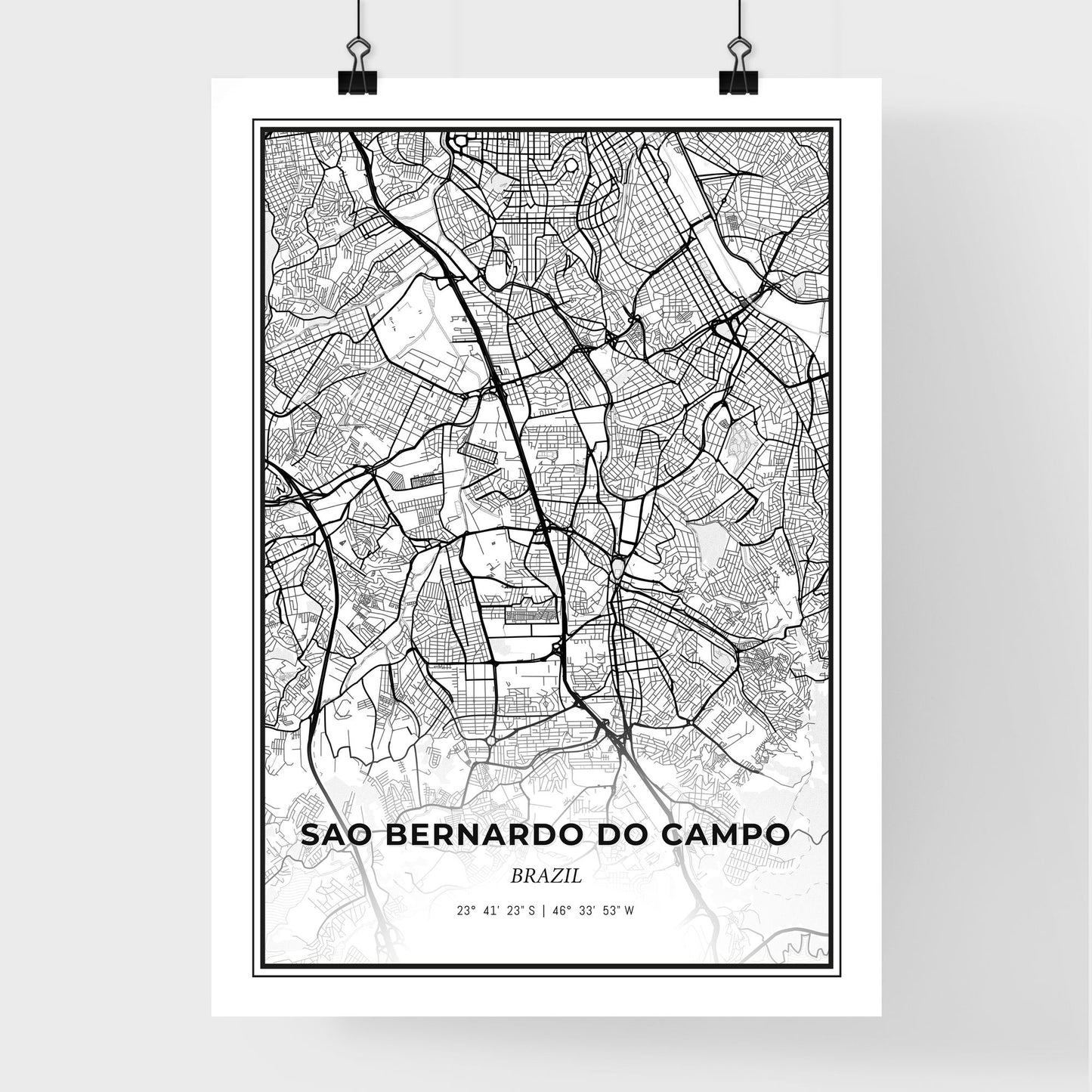 Sao Bernardo do Campo Brazil - Premium City Map Poster