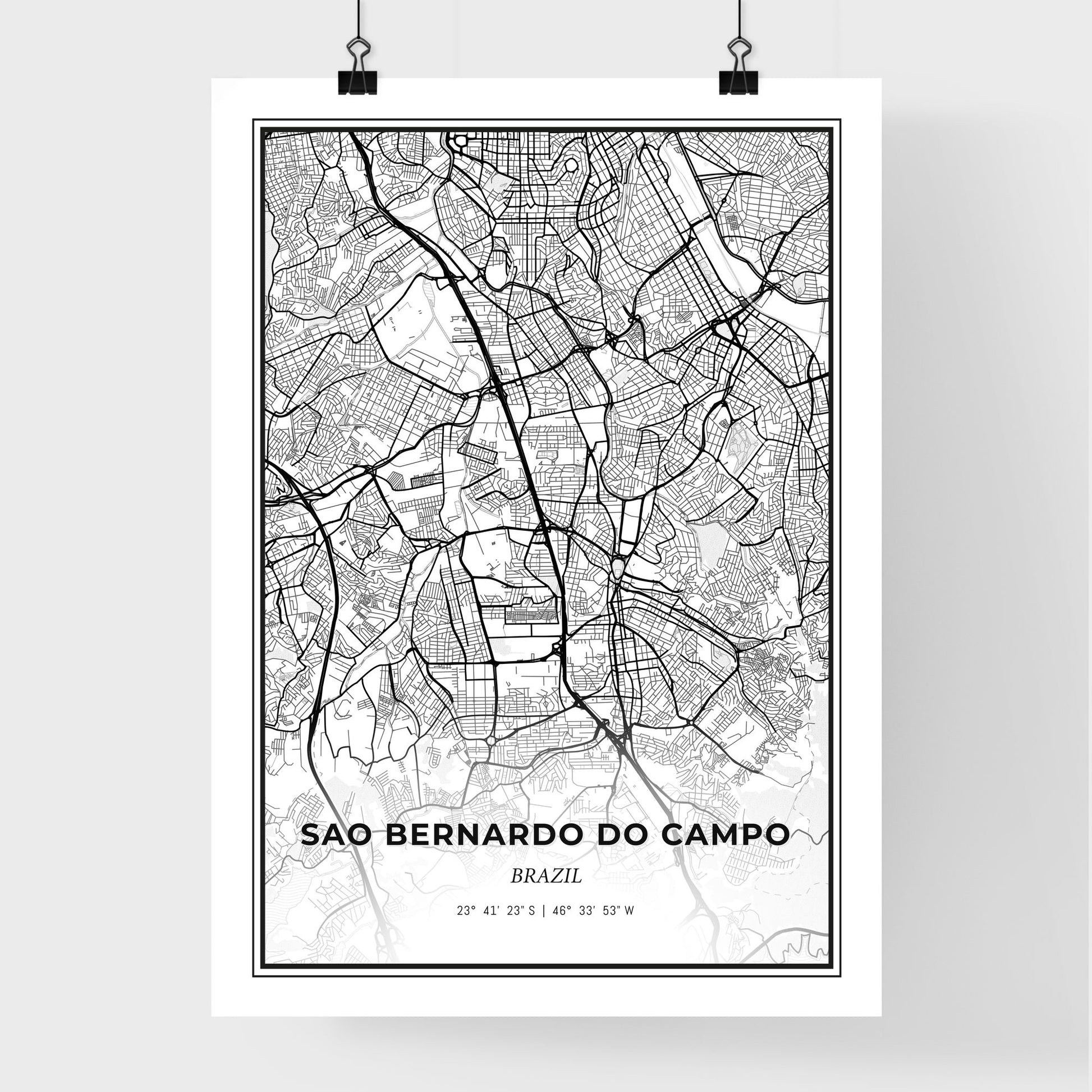 Sao Bernardo do Campo Brazil - Premium City Map Poster