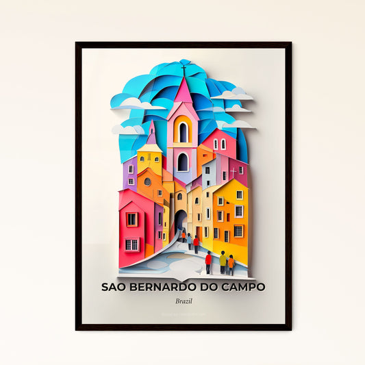 Vivid Sao Bernardo do Campo, Brazil - a paper cut of a colorful city with people