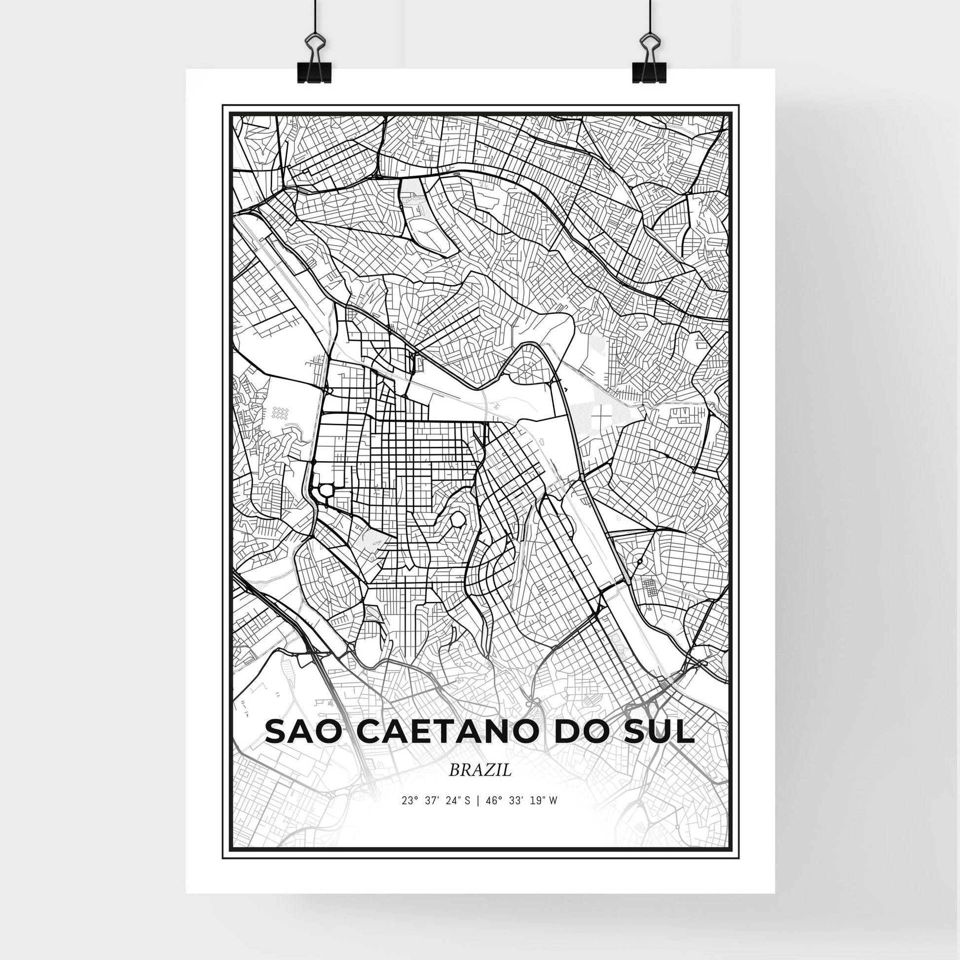 Sao Caetano do Sul Brazil - Premium City Map Poster