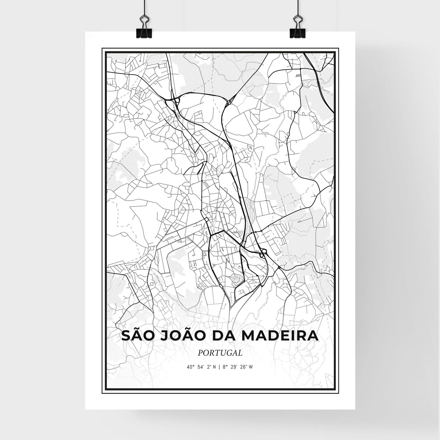 São João da Madeira Portugal - Premium City Map Poster