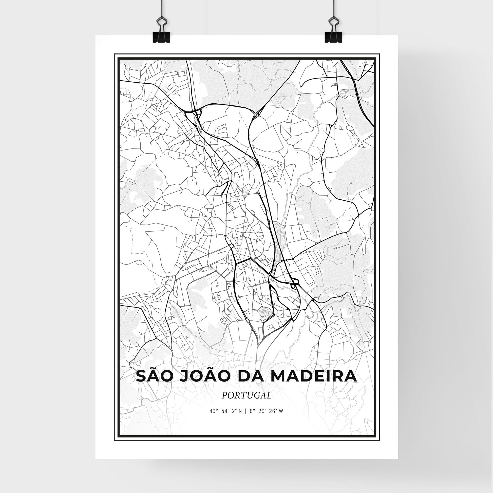 São João da Madeira Portugal - Premium City Map Poster