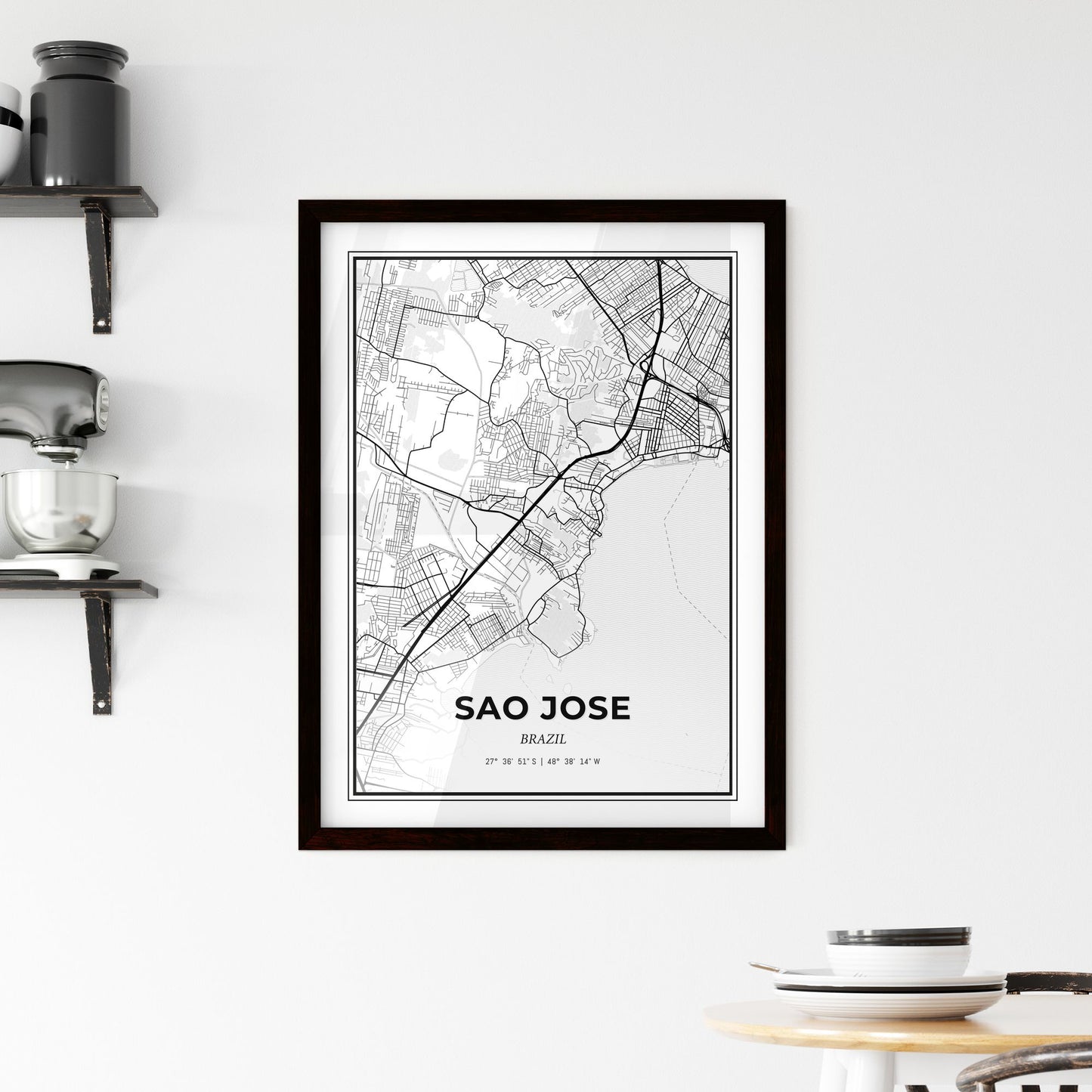 Sao Jose Brazil - Minimal City Map