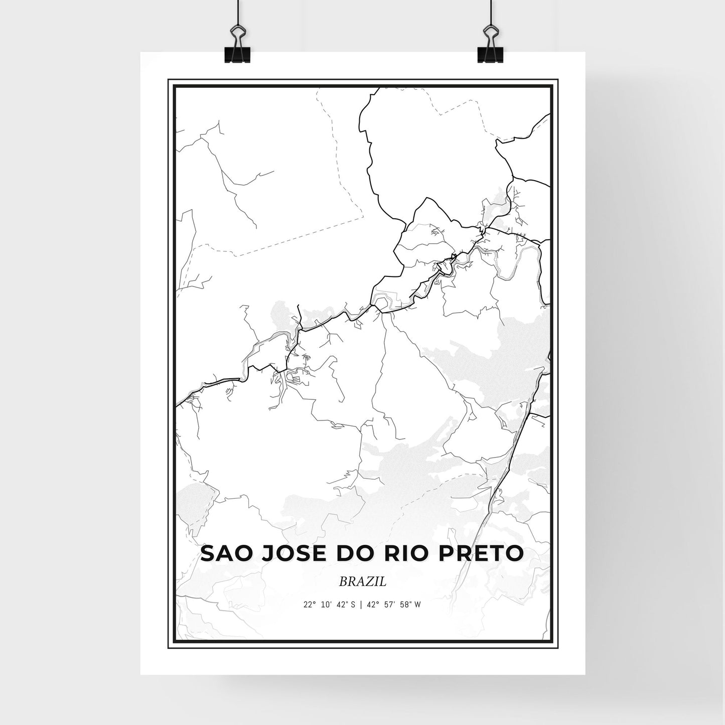 Sao Jose do Rio Preto Brazil - Premium City Map Poster