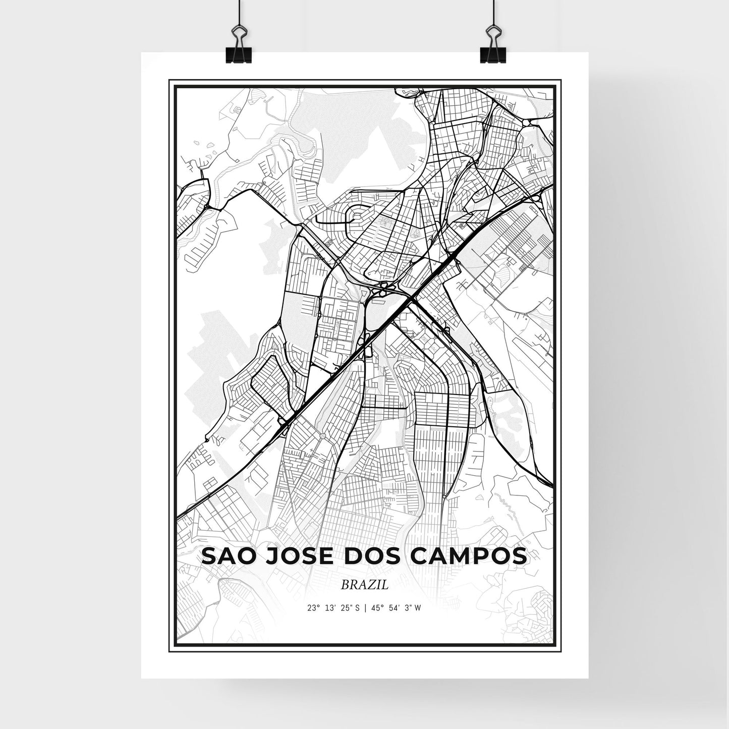 Sao Jose dos Campos Brazil - Premium City Map Poster