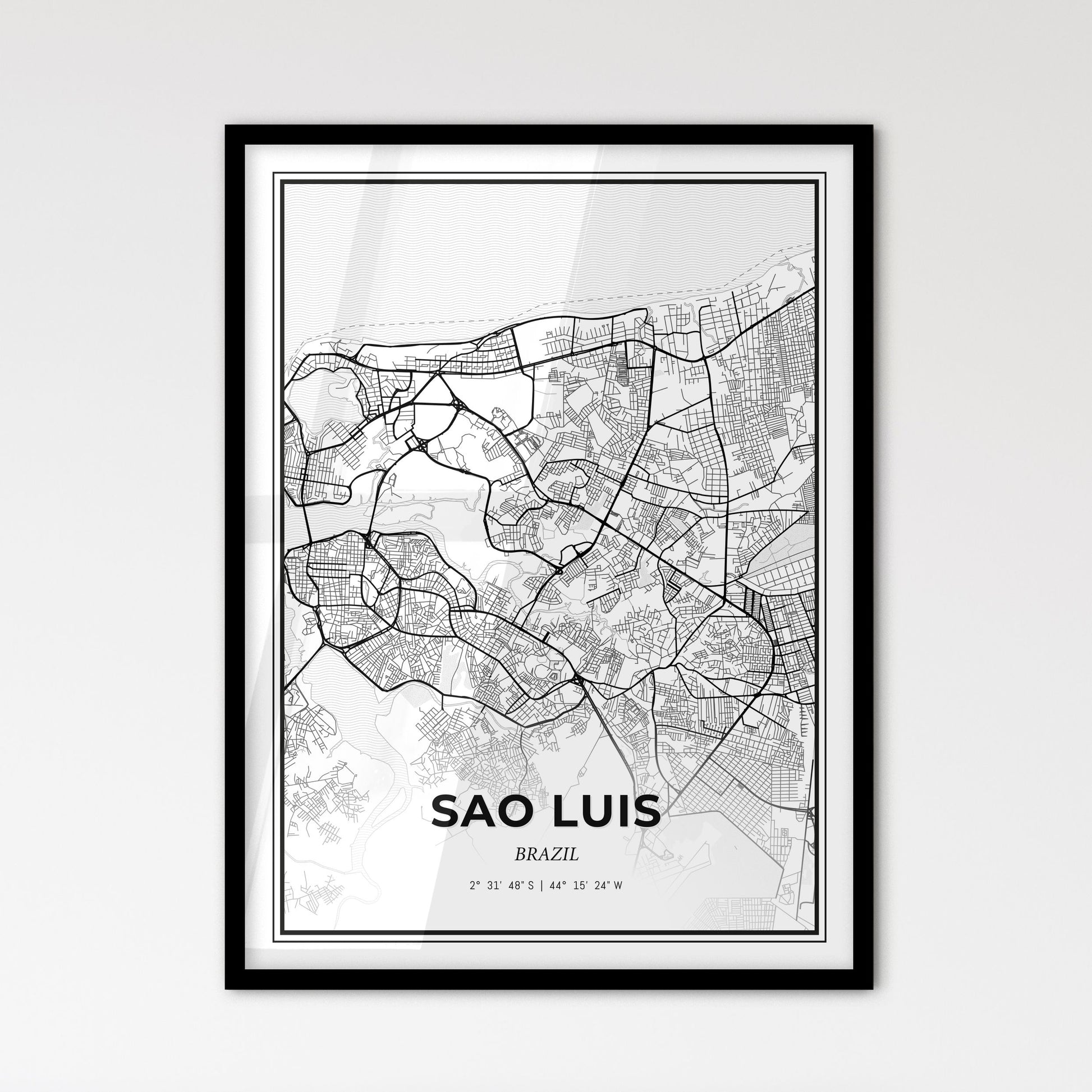 Sao Luis Brazil - Scandinavian Style City Map for Modern Home Decor