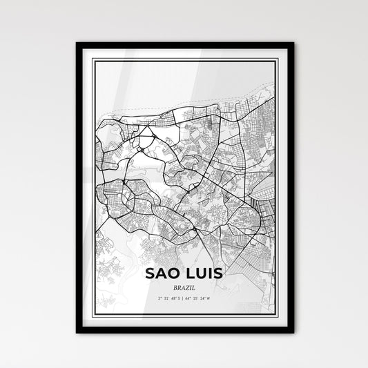 Sao Luis Brazil - Scandinavian Style City Map for Modern Home Decor