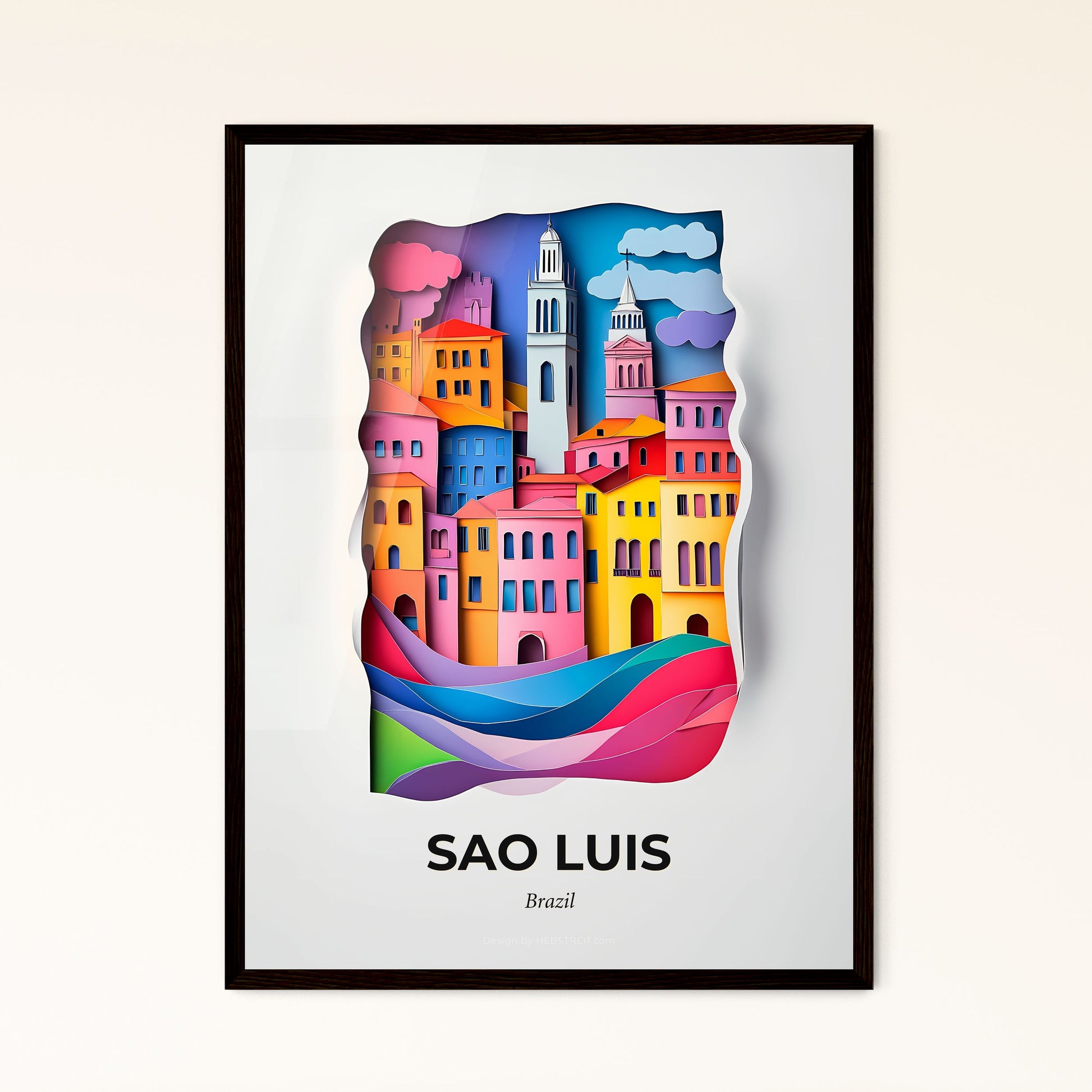 Vivid Sao Luis, Brazil - a paper cut of a city with a clock tower