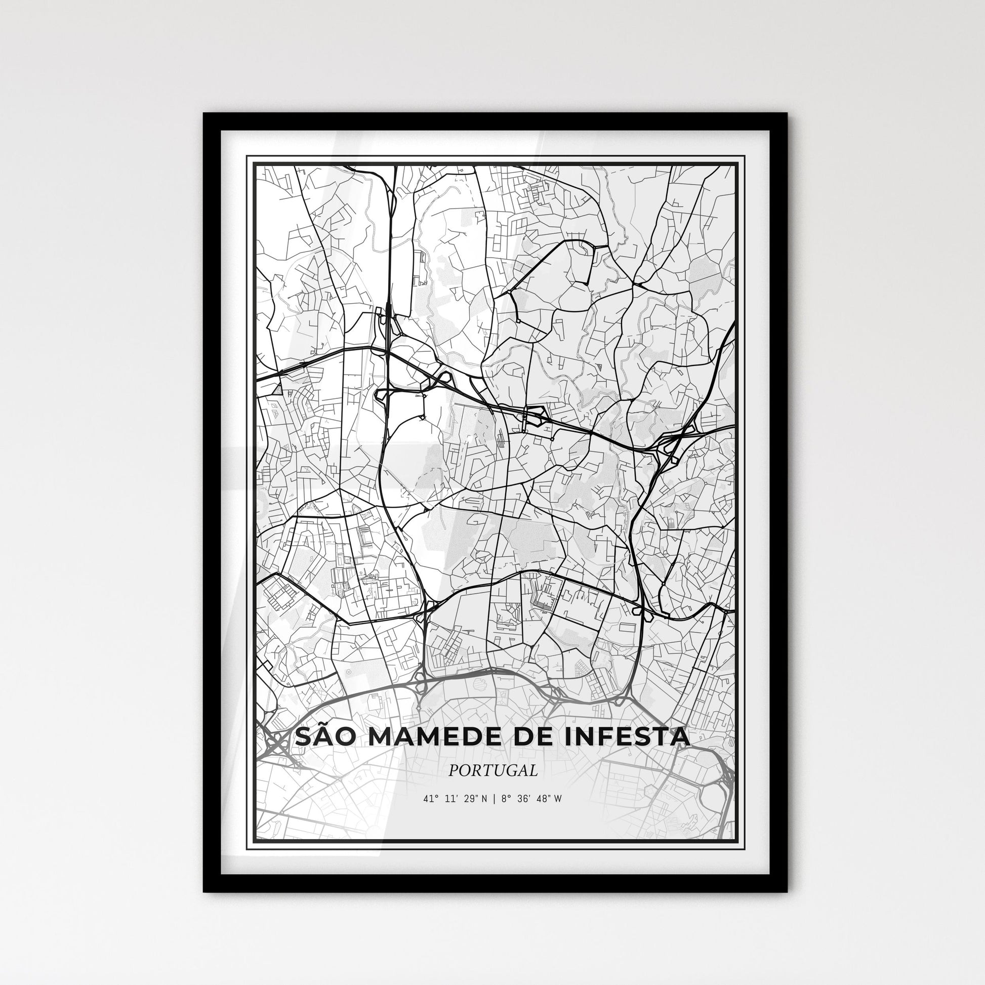 São Mamede de Infesta Portugal - Scandinavian Style City Map for Modern Home Decor