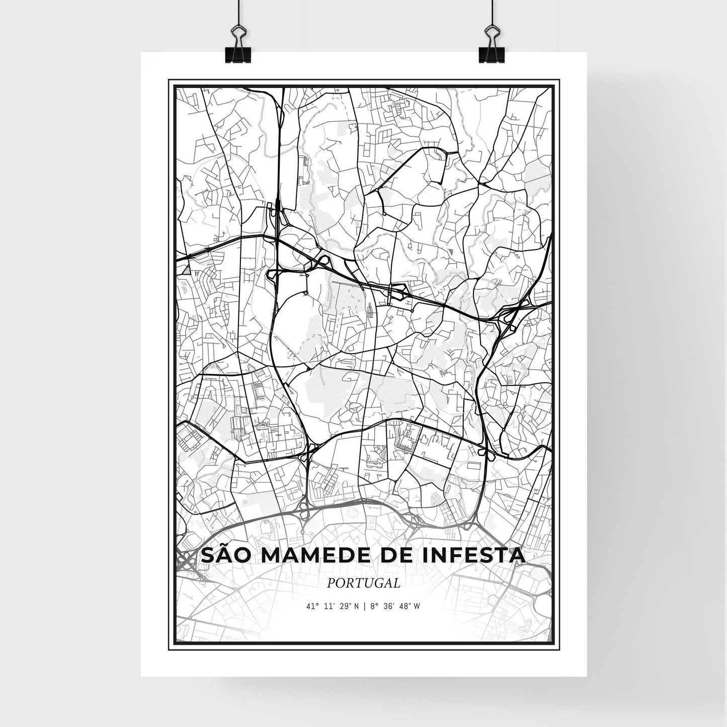 São Mamede de Infesta Portugal - Premium City Map Poster