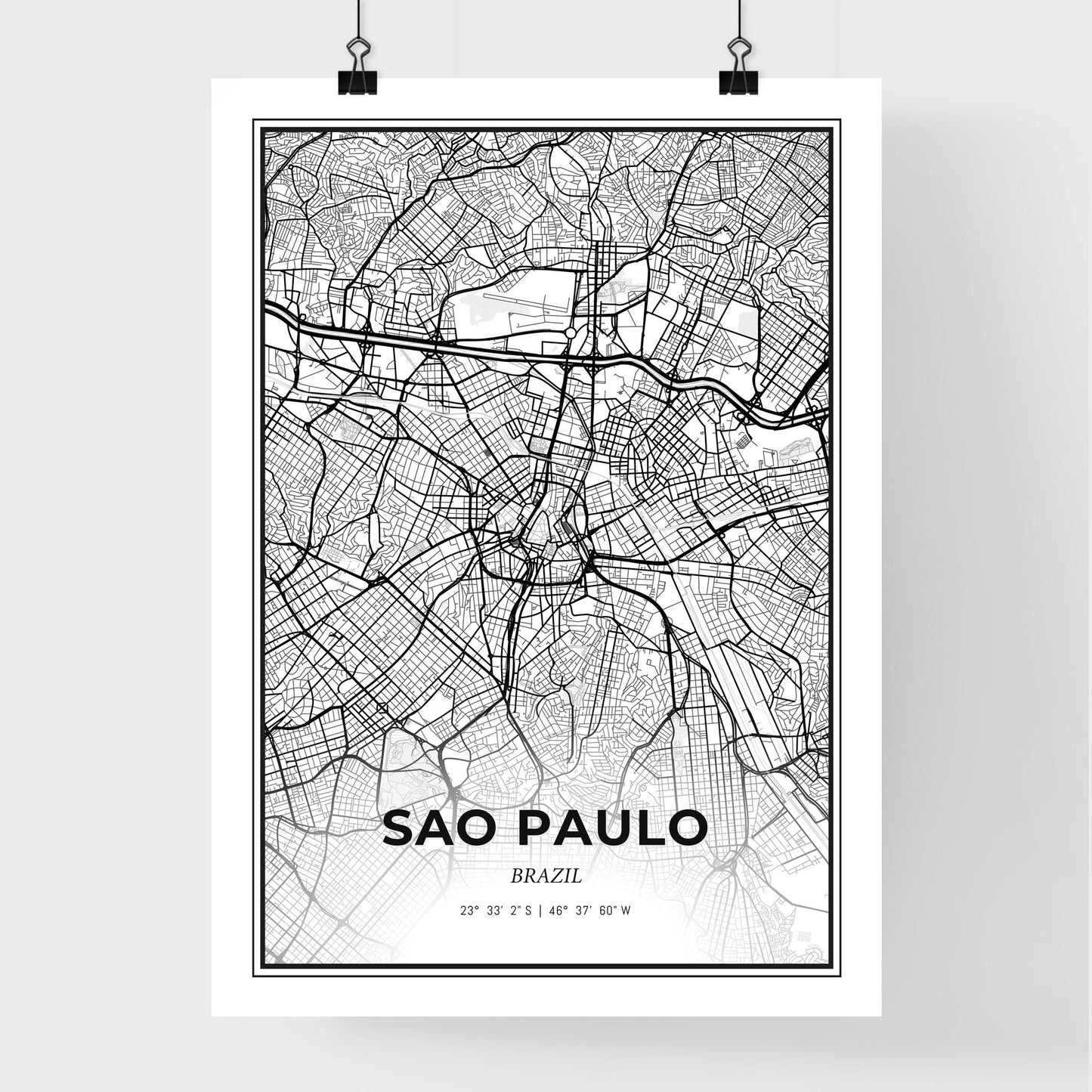 Sao Paulo Brazil - Premium City Map Poster