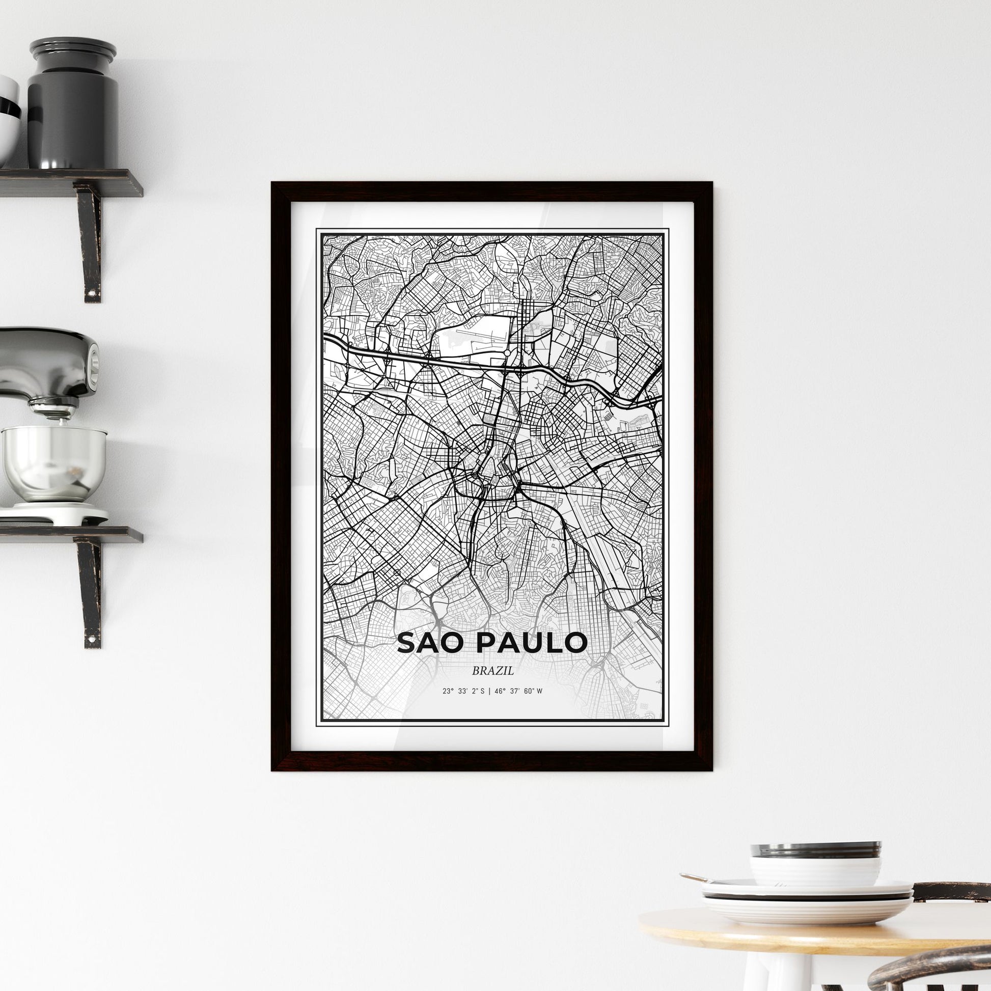 Sao Paulo Brazil - Minimal City Map