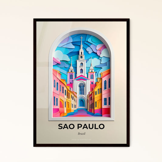 Vivid Sao Paulo, Brazil - a church with a clock tower