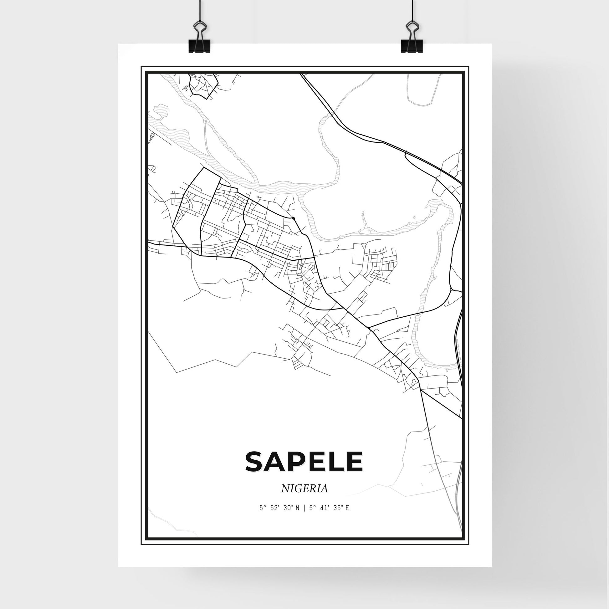 Sapele Nigeria - Premium City Map Poster