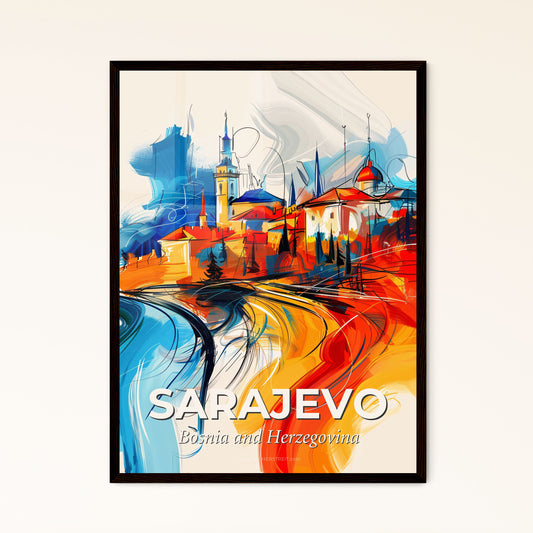 Vibrant Sarajevo, Bosnia And Herzegovina - A Painting Of A City