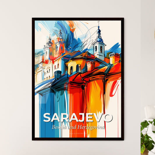 Vibrant Sarajevo, Bosnia And Herzegovina - A Colorful Painting Of A Building