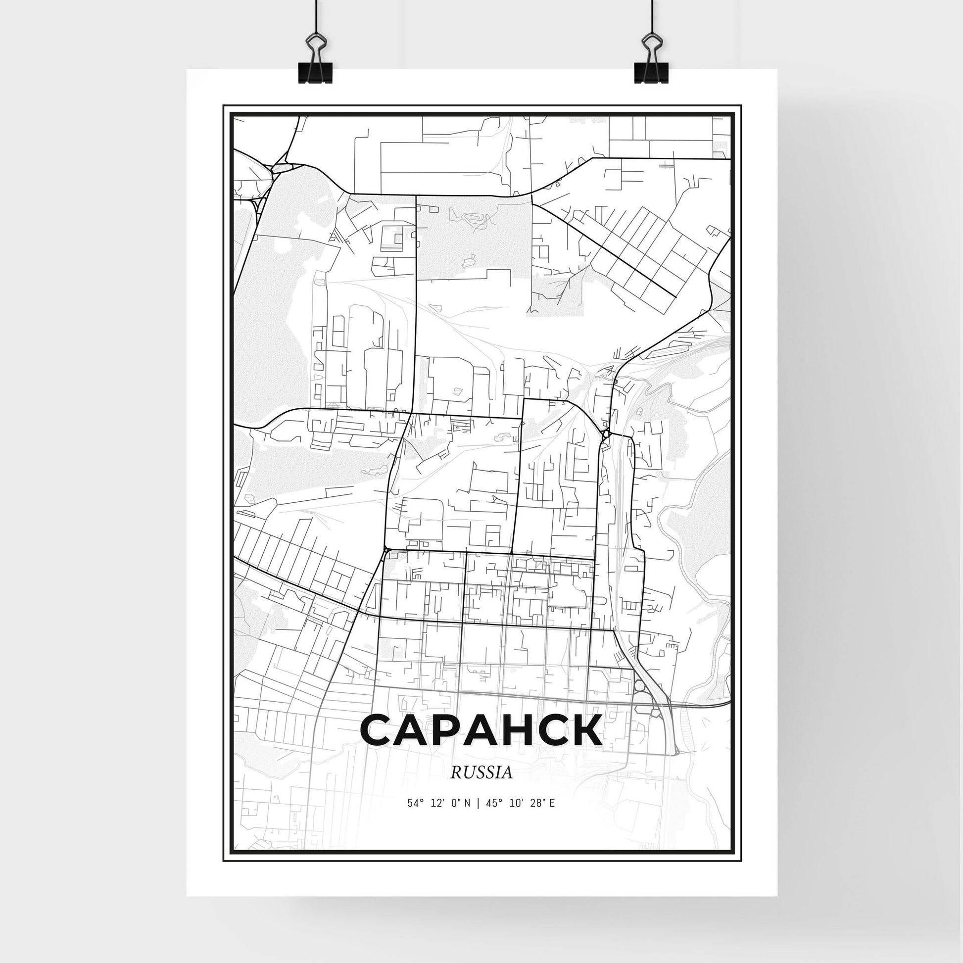 Saransk Russia - Premium City Map Poster