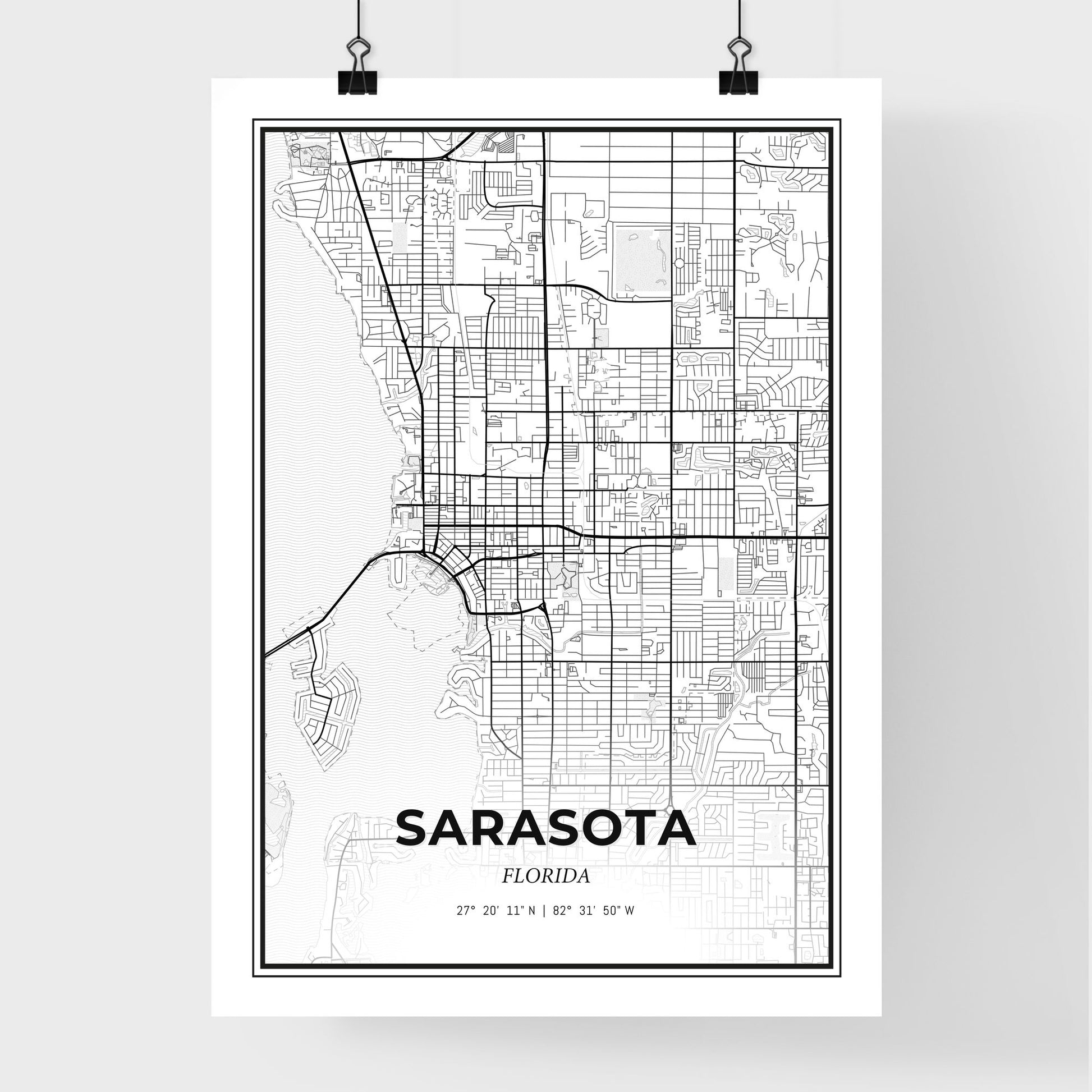 Sarasota Florida - Premium City Map Poster