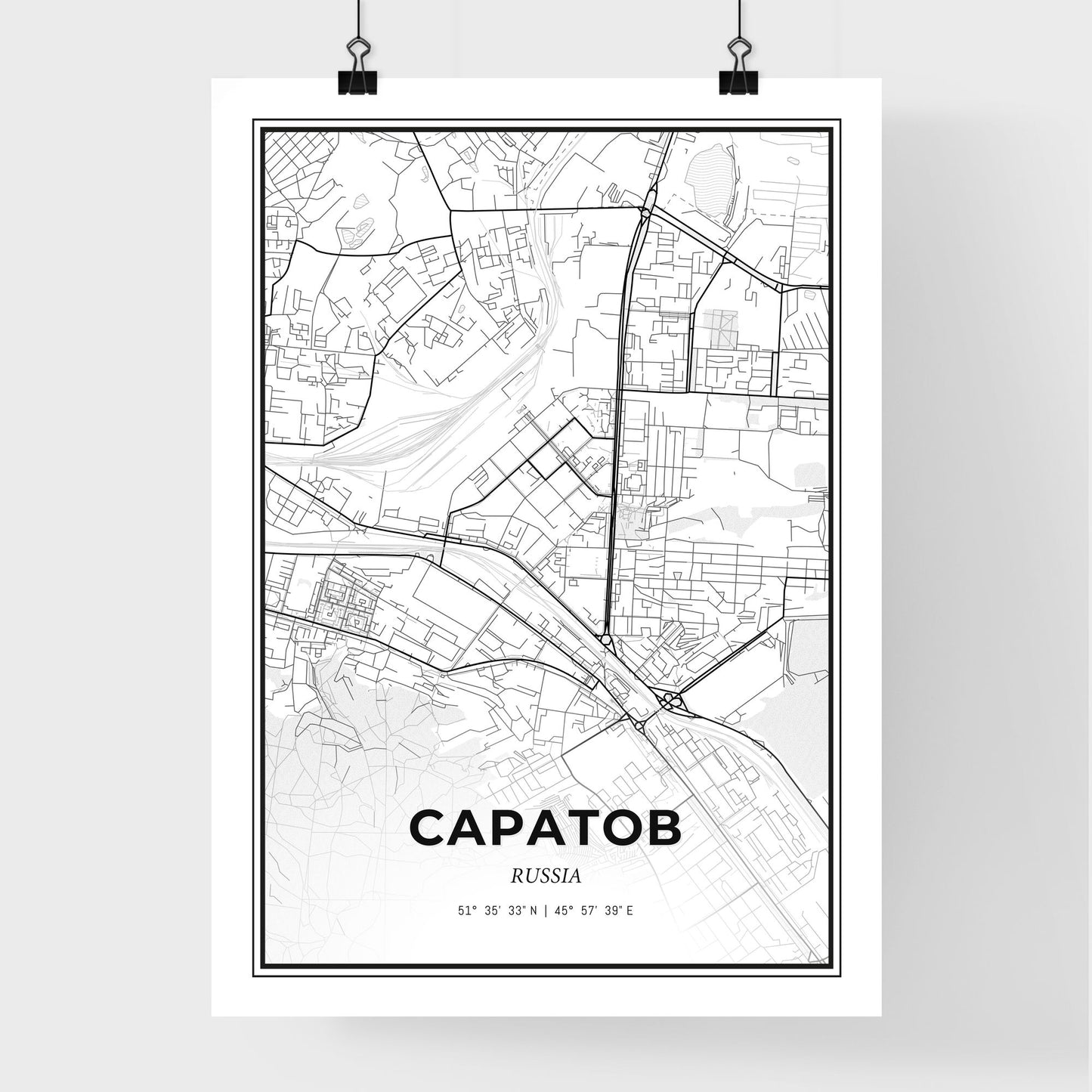 Saratov Russia - Premium City Map Poster