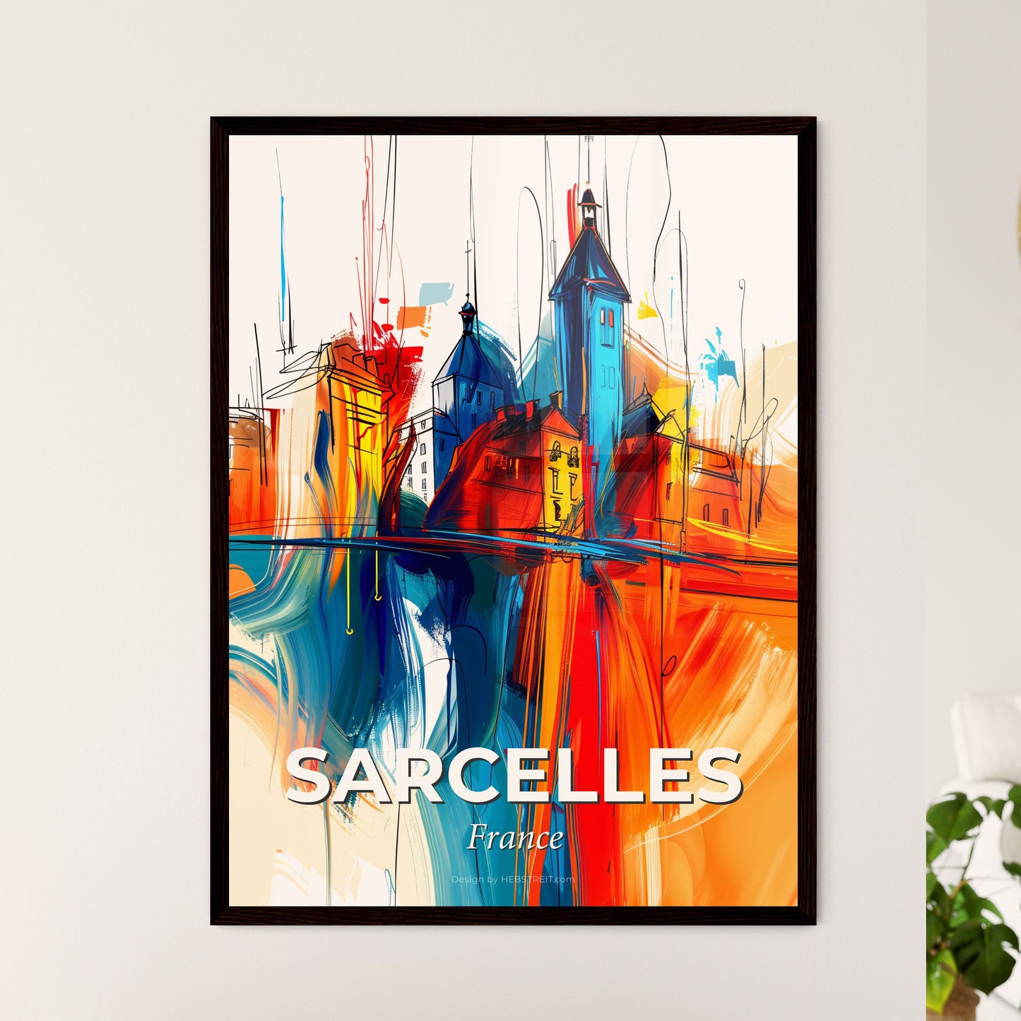 Vibrant Sarcelles, France - A Colorful Cityscape With Buildings And A Tower