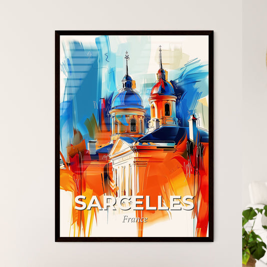 Vibrant Sarcelles, France - A Painting Of A Building With A Blue Dome