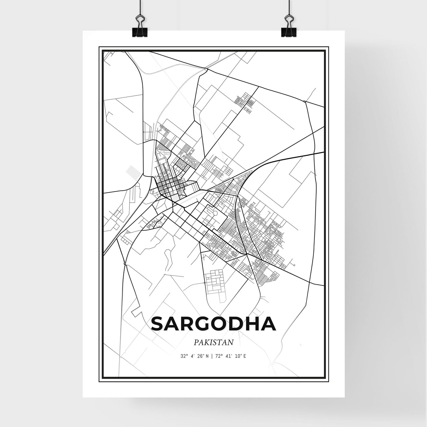 Sargodha Pakistan - Premium City Map Poster