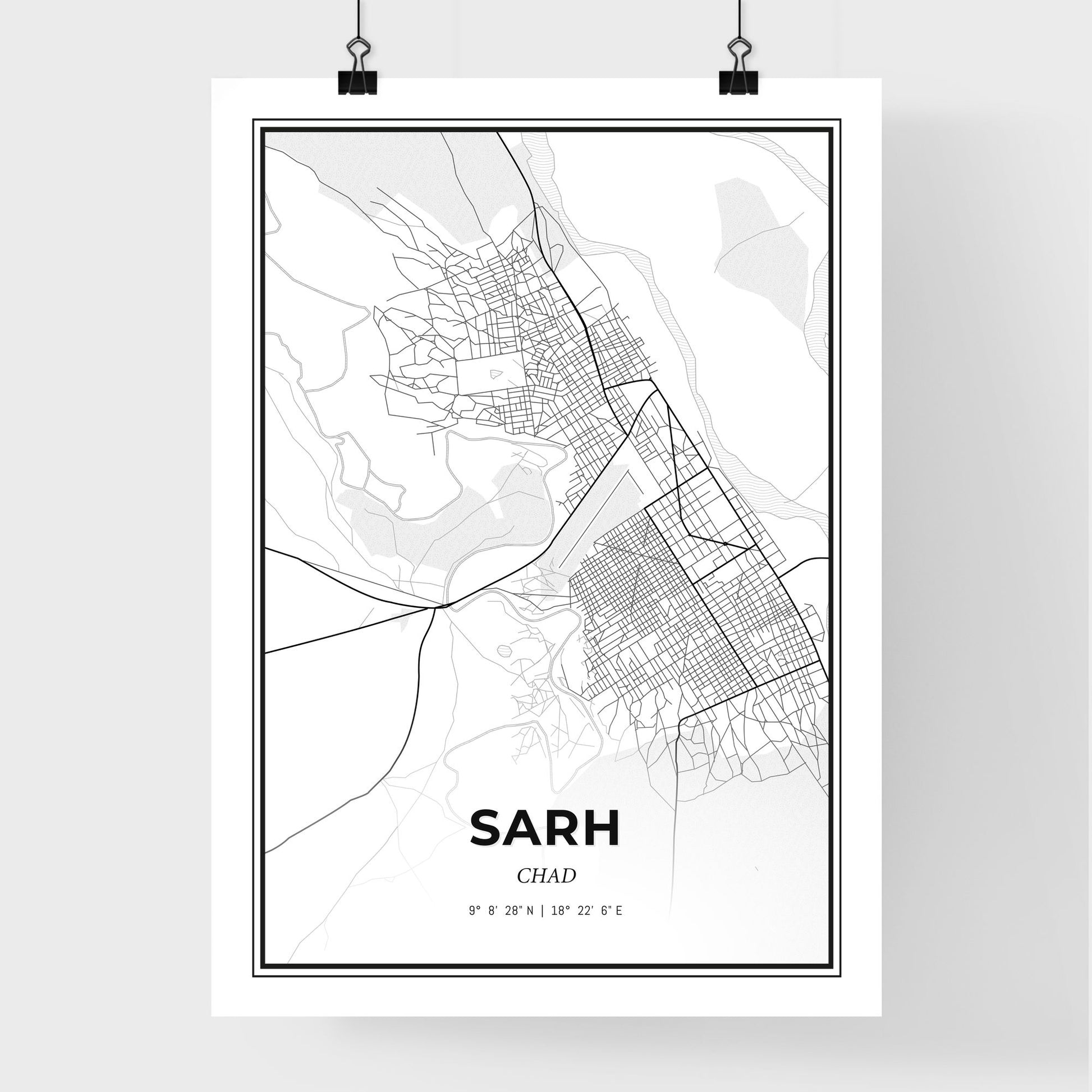 Sarh Chad - Premium City Map Poster