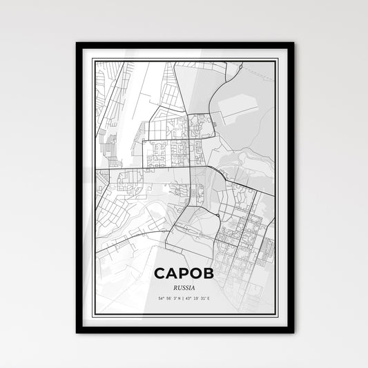 Sarov Russia - Scandinavian Style City Map for Modern Home Decor