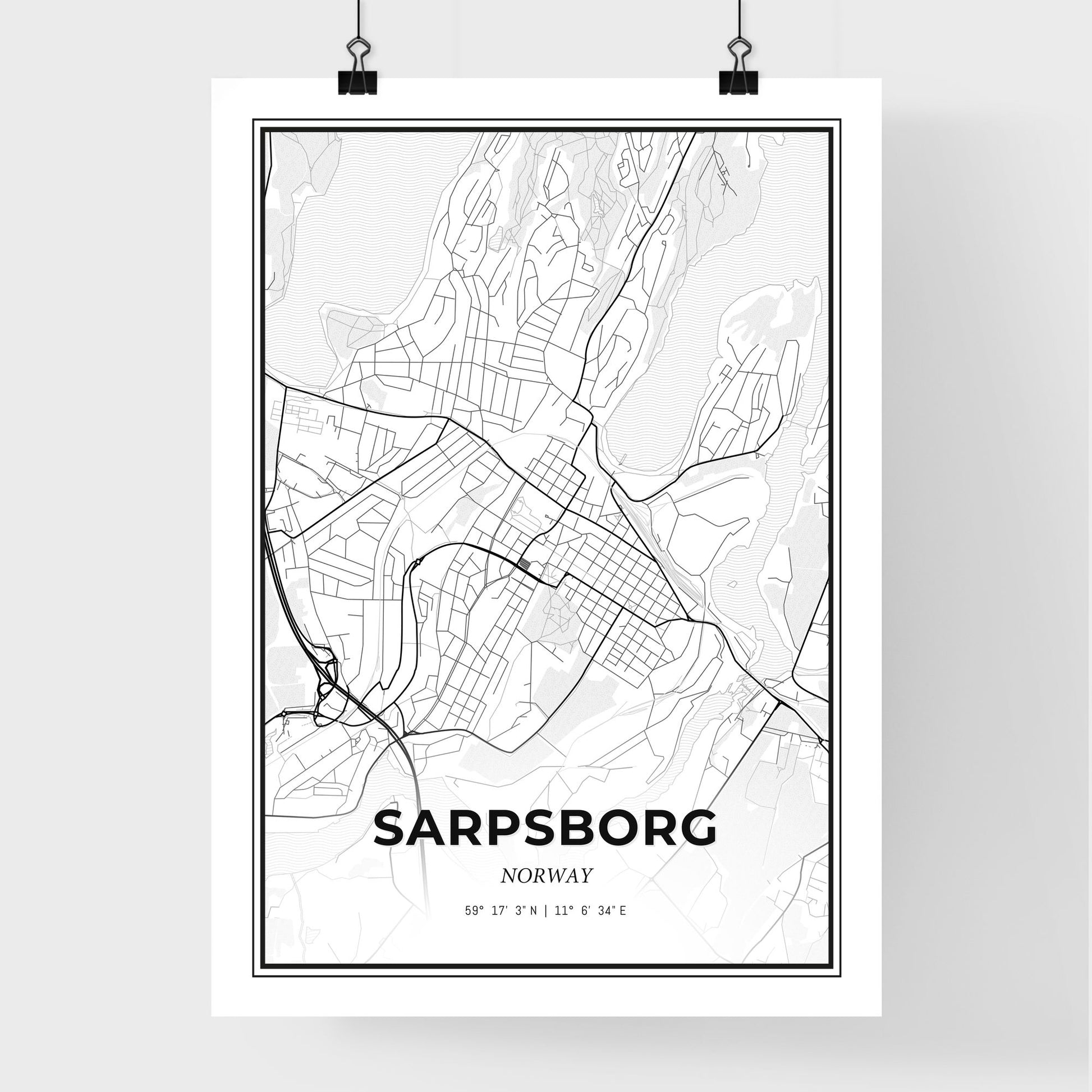 Sarpsborg Norway - Premium City Map Poster