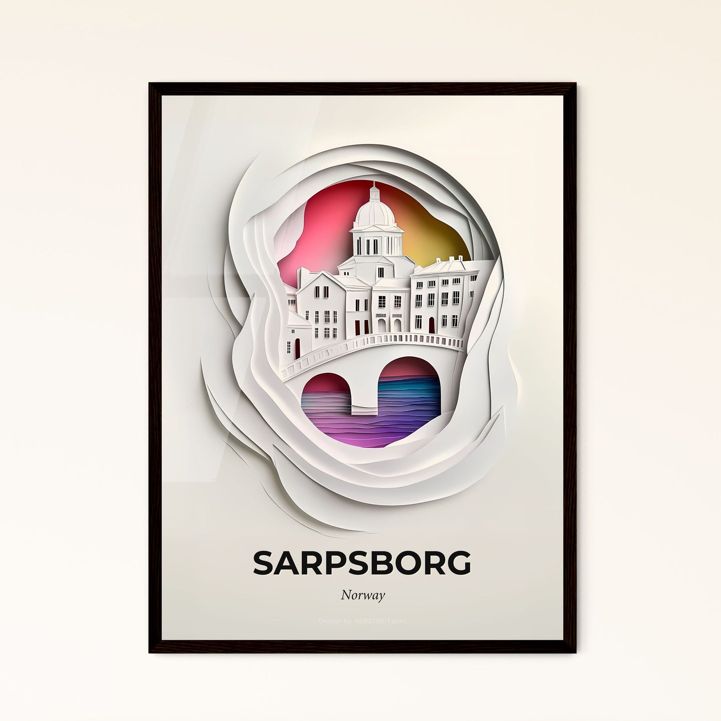 Vivid Sarpsborg, Norway, Papercut Print